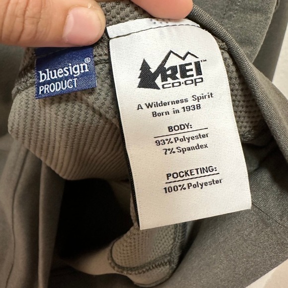 REI Co Op Men Small Gray Crewneck Long Sleeve Sweatshirt Pullover Pocket - Picture 6 of 8